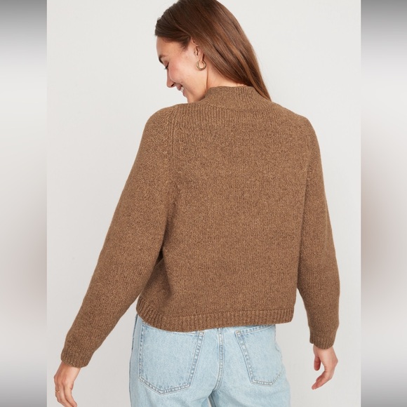 Old Navy Melange Cozy Mock-neck Sweater, Brown, size Large - Picture 2 of 5